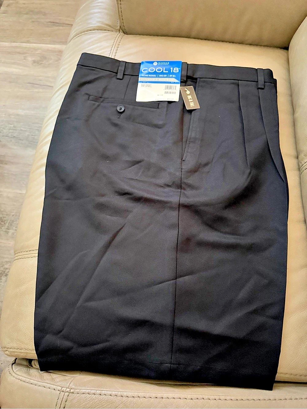 Haggar Cool 18 Men's Black Shorts Size 46 NWT